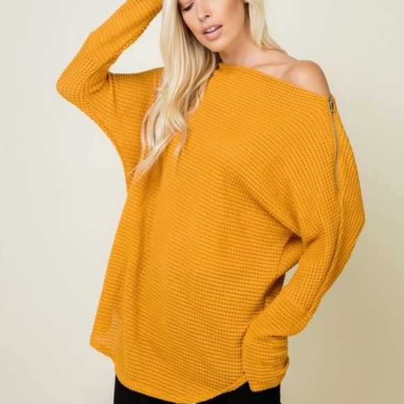 Dark Orange Oversized Zipper Top Cute and SASSY - Picture 3 of 6